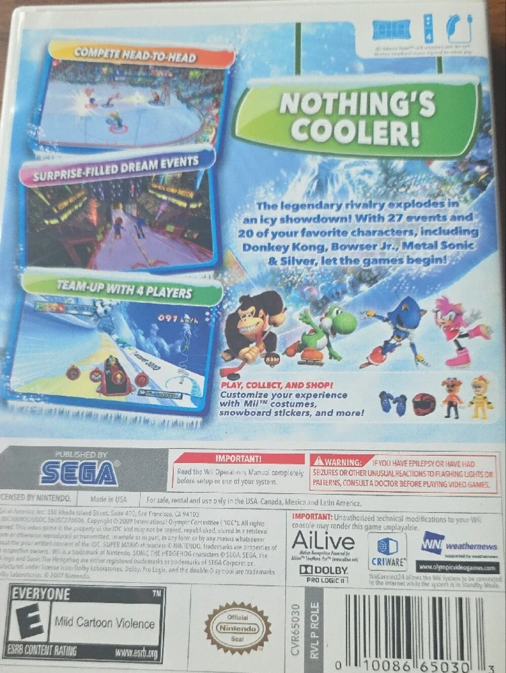 Nintendo Wii Mario & Sonic at the Olympic Winter Games - Blue